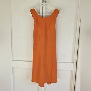 Mango Vibrant Orange Midi Dress